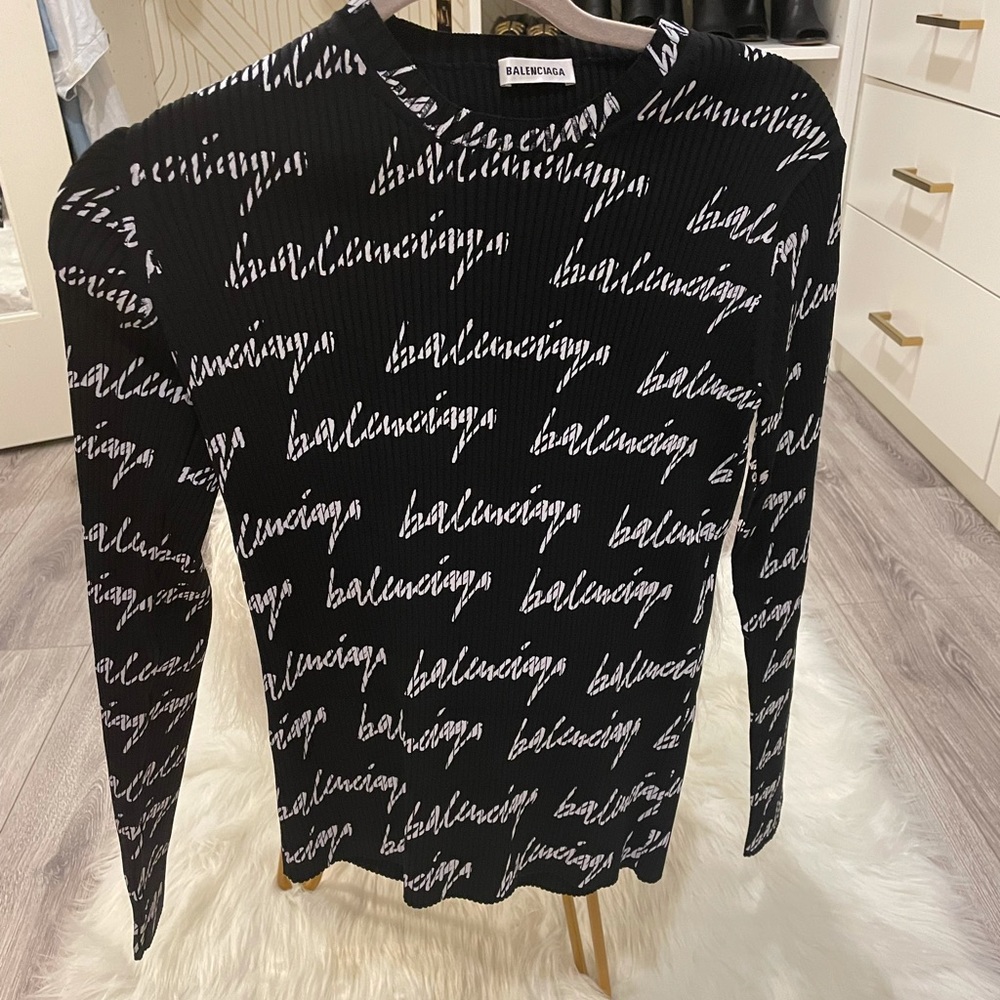 Balenciaga logo black sweater size S